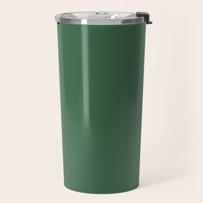Emerald Green Solid Color Travel Mug Gallery Image 2