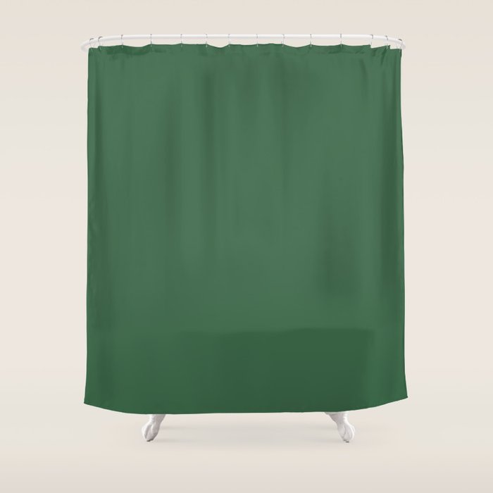 Emerald Green Solid Color Shower Curtain Gallery Image 1