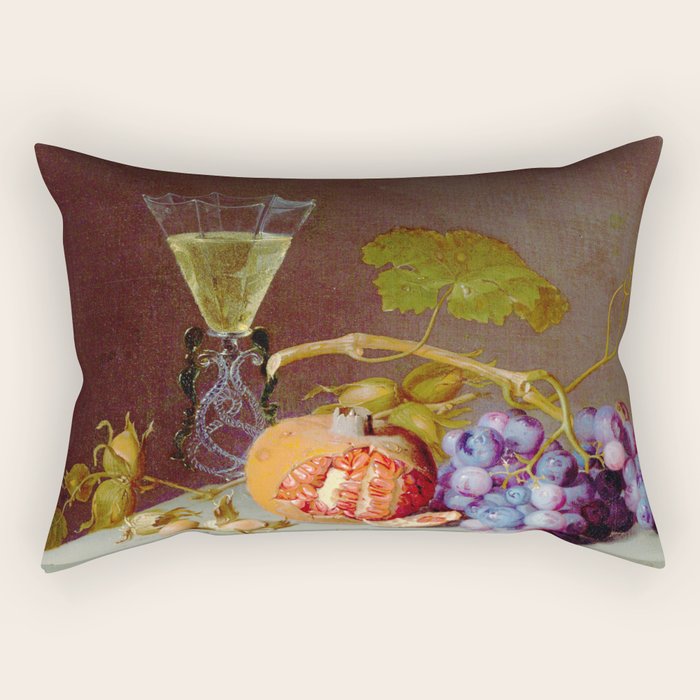 Still Life With Fruit, 1675, Jacob van Walscapelle Rectangular Pillow Gallery Image 2