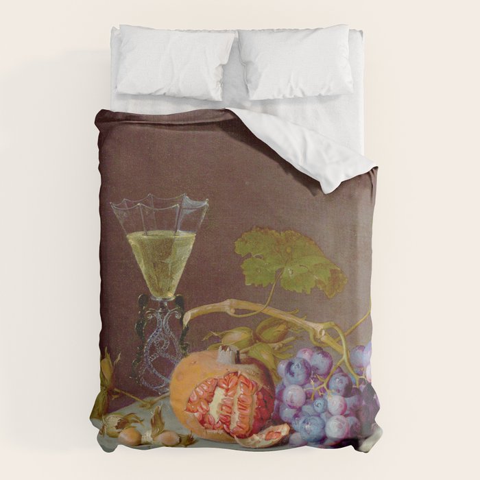 Still Life With Fruit, 1675, Jacob van Walscapelle Duvet Cover Gallery Image 6
