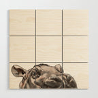 Peeking Baby Hippo Wood Wall Art Gallery Image 1