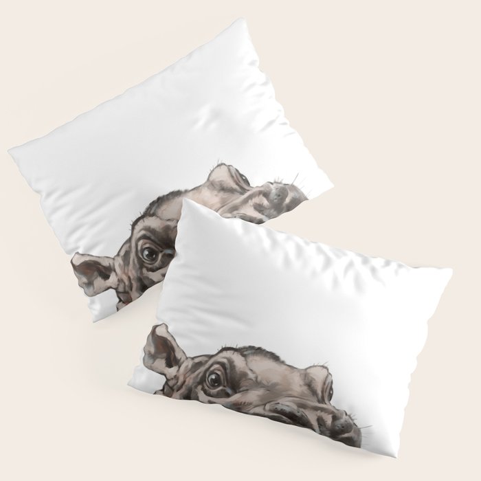 Peeking Baby Hippo Pillow Sham Gallery Image 3