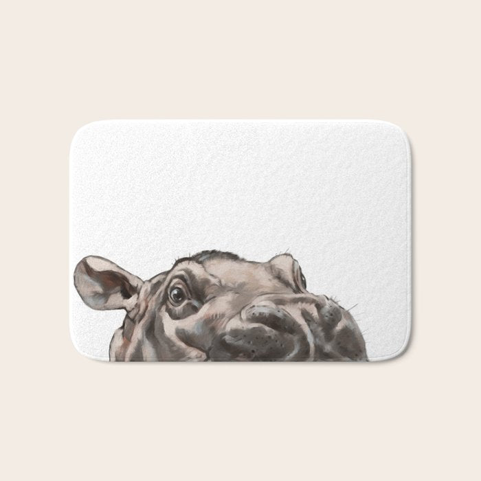 Peeking Baby Hippo Bath Mat Gallery Image 1