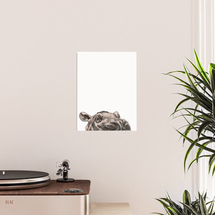 Peeking Baby Hippo Poster Gallery Image 2