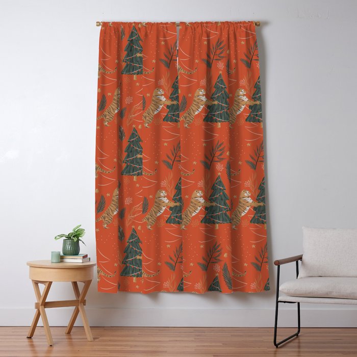 Tigers Christmas Window Curtain Gallery Image 5