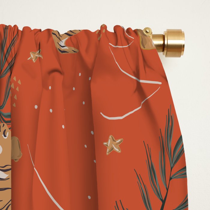 Tigers Christmas Window Curtain Gallery Image 2