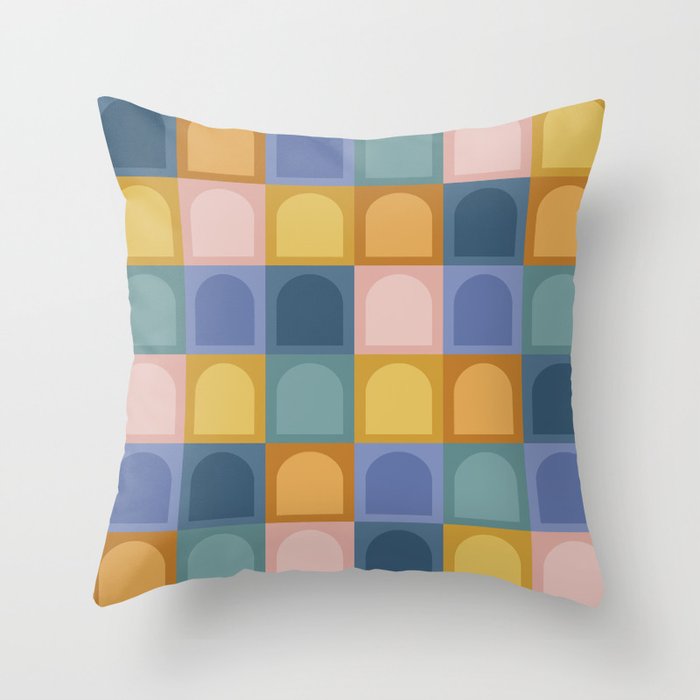 Checkered Arch Pattern II Throw Pillow Gallery Image 1