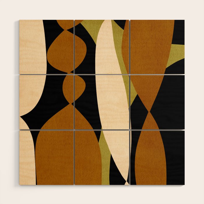 Modern shapes composition N02 Wood Wall Art Gallery Image 1
