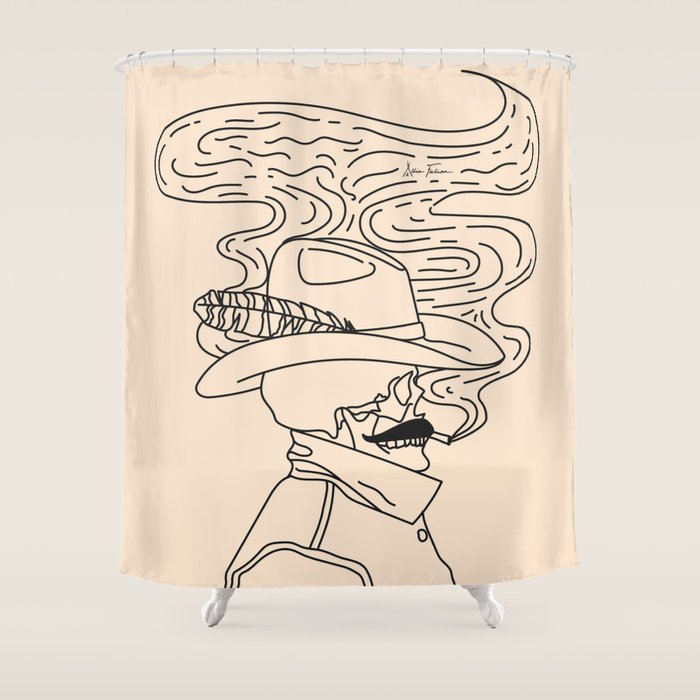 Love or Die Tryinâ - Cowhand Black & Cream Shower Curtain Gallery Image 1