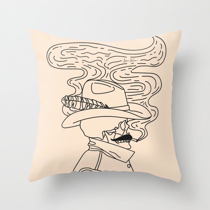 Love or Die Tryinâ - Cowhand Black & Cream Throw Pillow Gallery Image 1