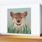 Happy Shiba in the Grass (Sunrise Dog) Wall Mural Gallery Image 2