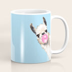 Bubble Gum Sneaky Llama in Blue Coffee Mug Gallery Image 1