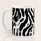 Abstract black and white paint stripe pattern Coffee Mug Gallery Image 3
