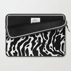 Abstract black and white paint stripe pattern Laptop Sleeve Gallery Image 2