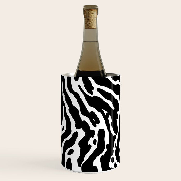 Abstract black and white paint stripe pattern Wine Chiller Gallery Image 1