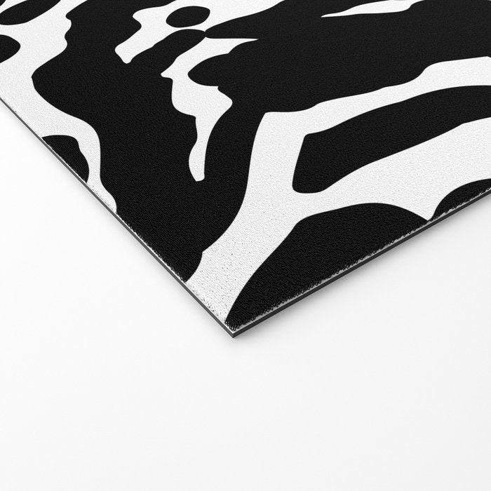 Abstract black and white paint stripe pattern Welcome Mat Gallery Image 2