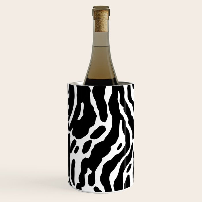 Abstract black and white paint stripe pattern Wine Chiller Gallery Image 2