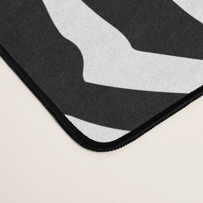 Abstract black and white paint stripe pattern Desk Mat Gallery Image 4