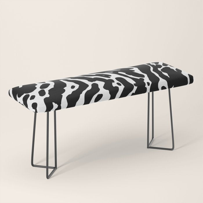 Abstract black and white paint stripe pattern Bench Gallery Image 1