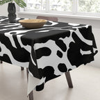 Abstract black and white paint stripe pattern Tablecloth Gallery Image 3