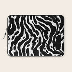 Abstract black and white paint stripe pattern Laptop Sleeve Gallery Image 1