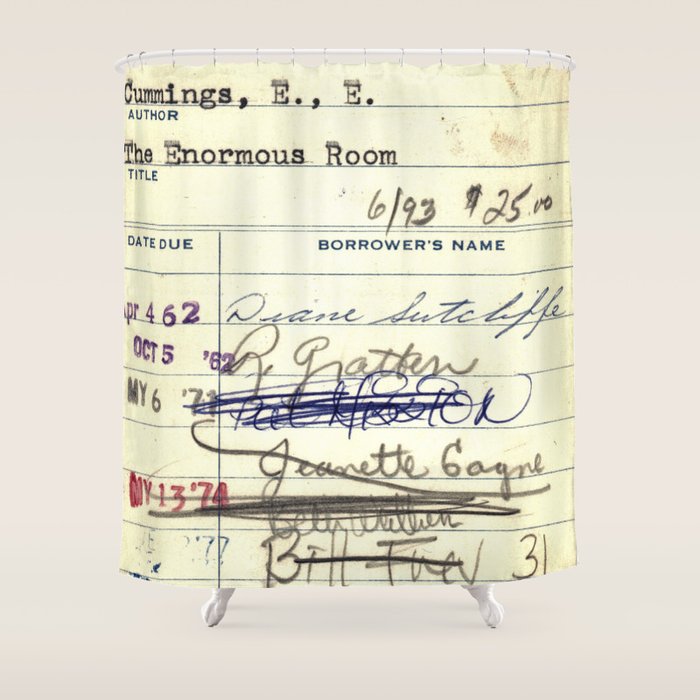 Library Card 828 The Enormous Room Shower Curtain Gallery Image 1