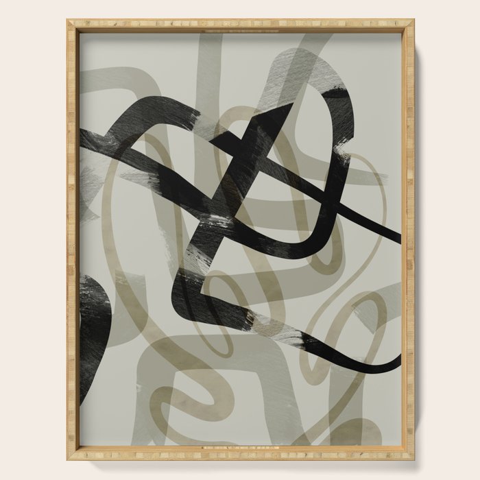 abstract line art III Serving Tray Gallery Image 1