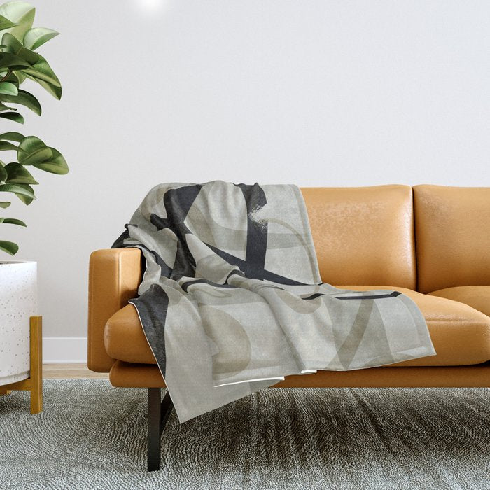 abstract line art III Throw Blanket Gallery Image 1