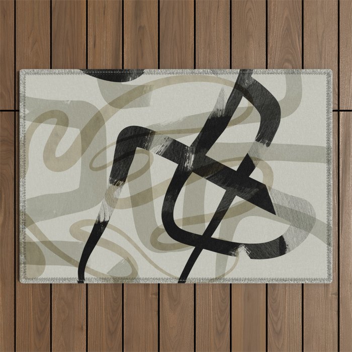 abstract line art III Outdoor Rug Gallery Image 1
