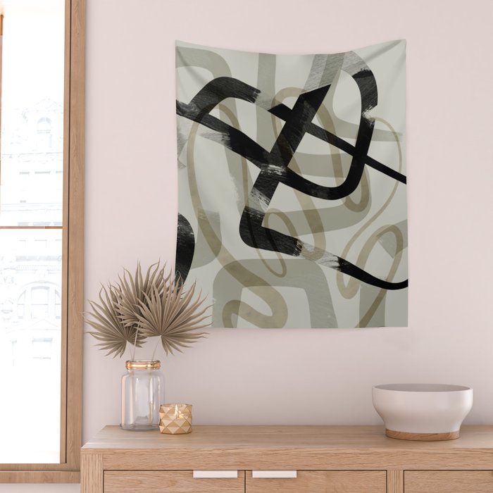 abstract line art III Wall Tapestry Gallery Image 2