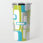 Mid-Century Modern Rectangle Design Blue Green and Gray Travel Mug Gallery Image 1
