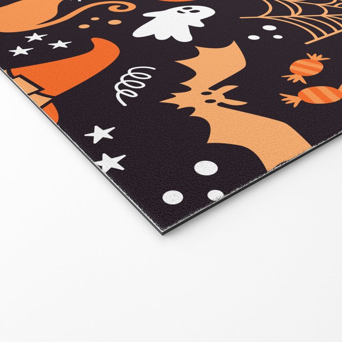 Halloween party illustrations orange, black Welcome Mat Gallery Image 2