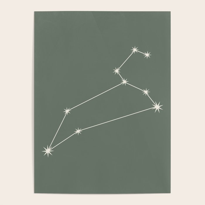 Leo Zodiac Star Constellation Line Art Sage Poster Gallery Image 4