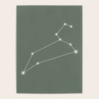 Leo Zodiac Star Constellation Line Art Sage Poster Gallery Image 4