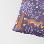 Foxes Playing in a Purple Forest Pillow Sham Gallery Image 4