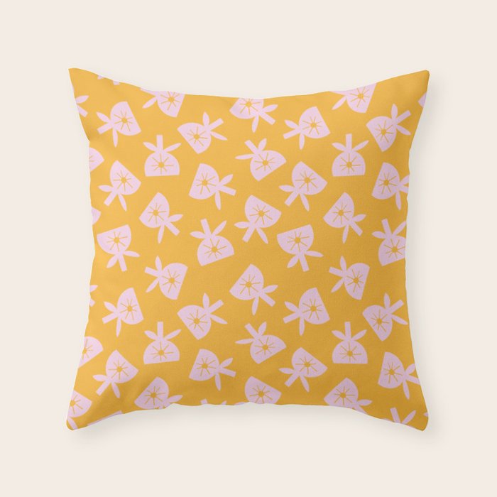 Mod Scattered Buds Throw Pillow Gallery Image 1