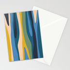 Wild Stripes Modern Abstract Pattern Blue Mustard Green Orange  Stationery Card Gallery Image 2