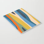 Wild Stripes Modern Abstract Pattern Blue Mustard Green Orange  Notebook Gallery Image 3