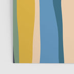 Wild Stripes Modern Abstract Pattern Blue Mustard Green Orange  Poster Gallery Image 3
