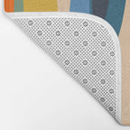 Wild Stripes Modern Abstract Pattern Blue Mustard Green Orange  Bath Mat Gallery Image 2