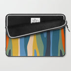 Wild Stripes Modern Abstract Pattern Blue Mustard Green Orange  Laptop Sleeve Gallery Image 2