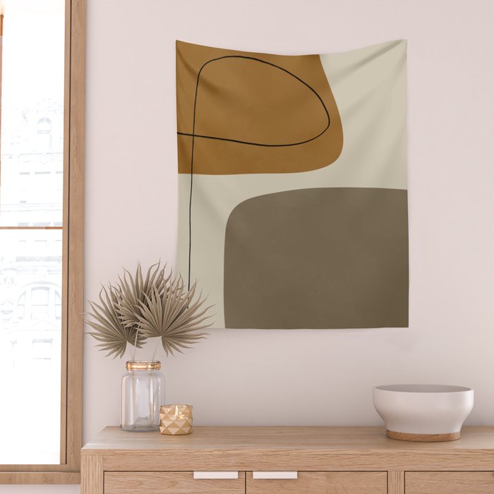 Organic Abstract Shapes #1 Wall Tapestry Gallery Image 2