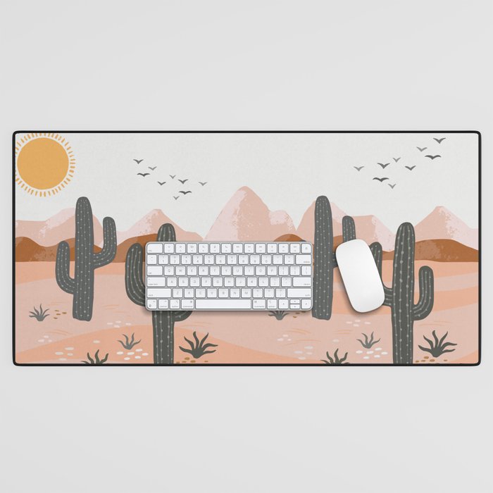 Cacti Desert Landscape Desk Mat Gallery Image 1