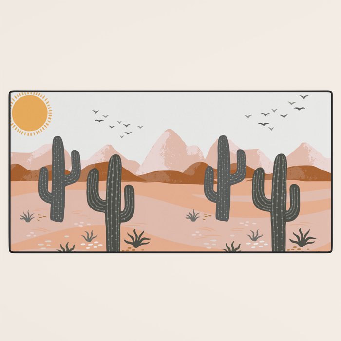 Cacti Desert Landscape Desk Mat Gallery Image 3