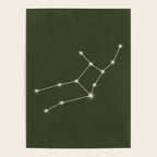 Virgo Zodiac Star Constellation Line Art Moss Green Poster Gallery Image 4