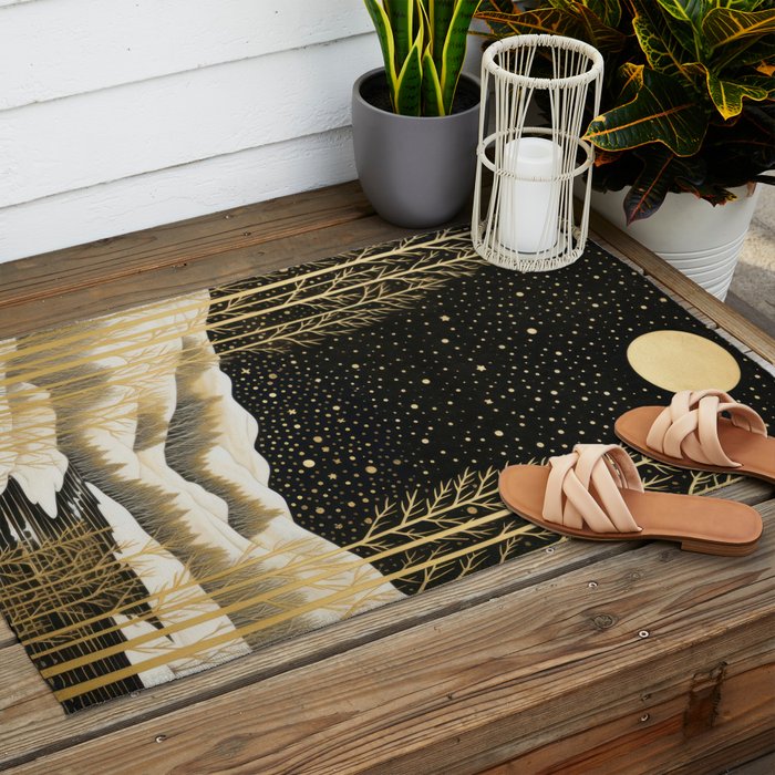 Glittering Snow Stars Outdoor Rug Gallery Image 2