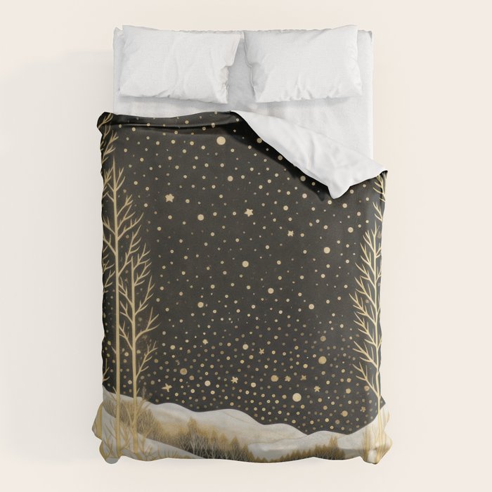 Glittering Snow Stars Duvet Cover Gallery Image 1