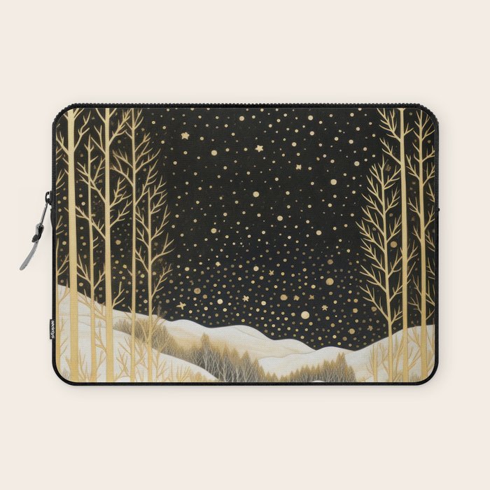 Glittering Snow Stars Laptop Sleeve Gallery Image 1