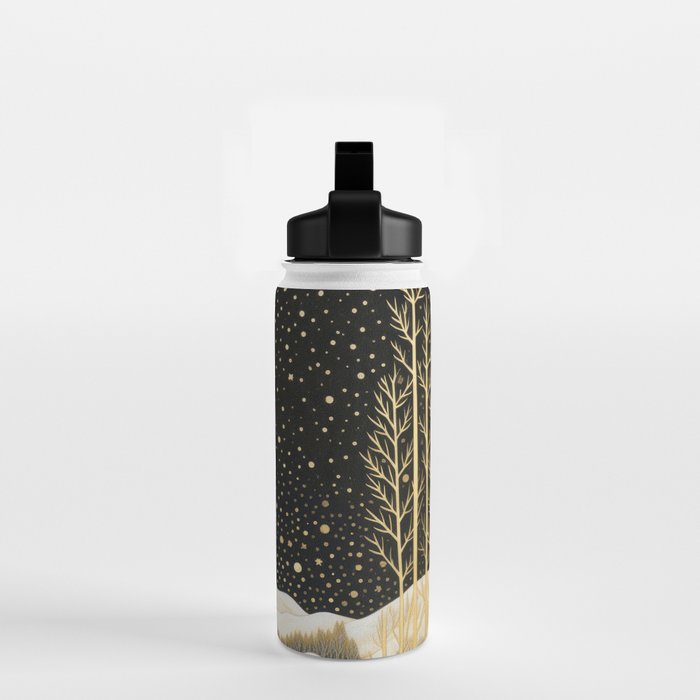 Glittering Snow Stars Water Bottle Gallery Image 2