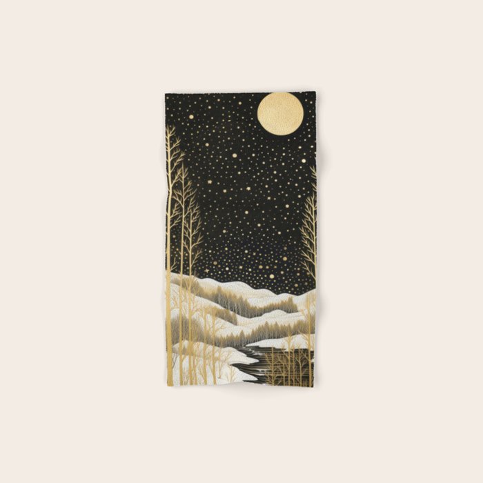 Glittering Snow Stars Bath Towel Gallery Image 1